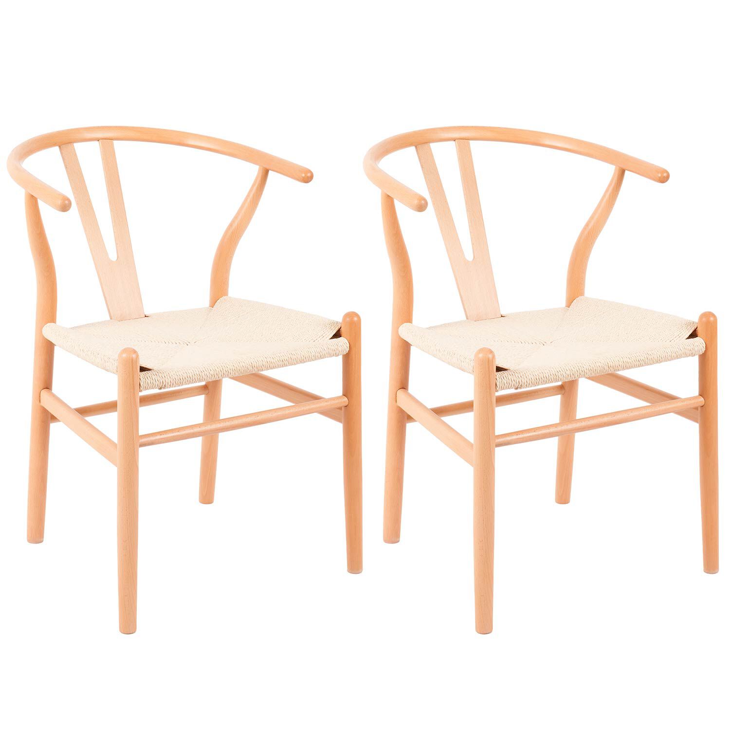 Pack 2 Sillas Comedor Novahus Wishbone Natural Beige image number 0.0