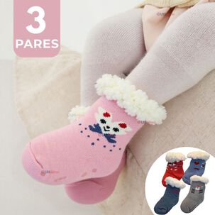 Pack 3 Calcetines De Chiporro Beb&eacute; Ni&ntilde;a Antideslizante Colores Surtidos