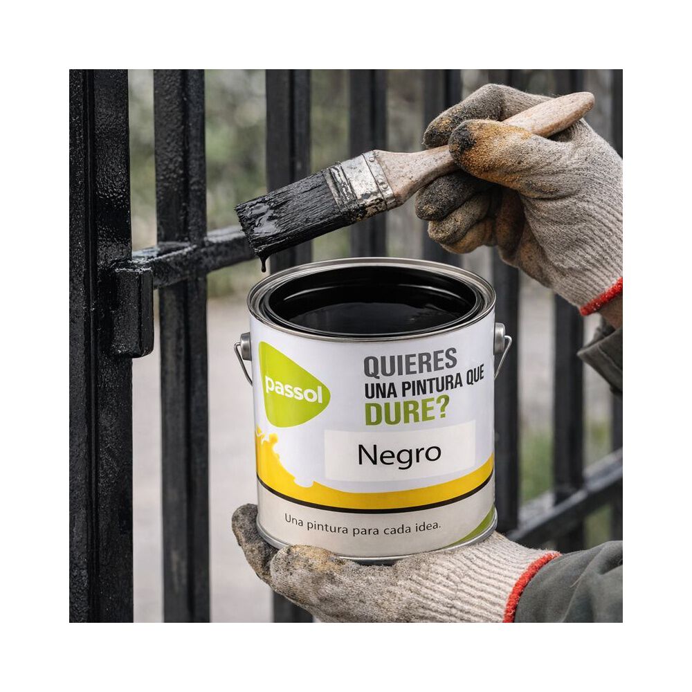 Anticorrosivo Alqu&iacute;dico Negro 1/4 Galon Passol (rejas,fierro image number 3.0
