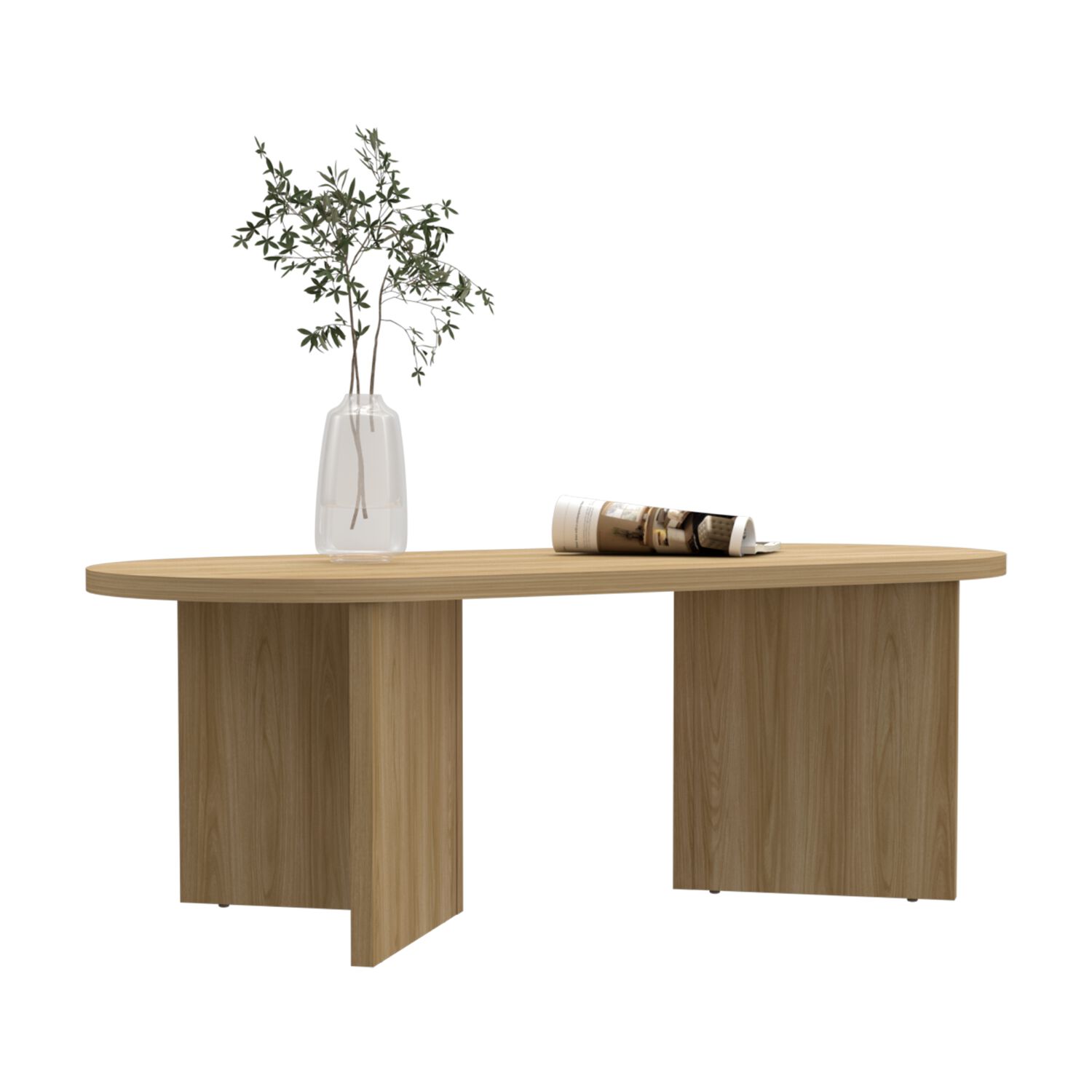 Mesa De Centro Moderna Fm 42,2x120,2x52,7 Cm Caf&eacute; Claro image number 1.0