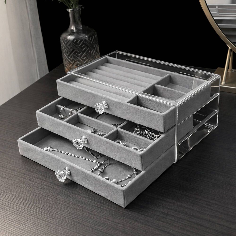 Organizador De Joyas Elegante 2 Pisos Acr&iacute;lico Caja Joyero image number 4.0