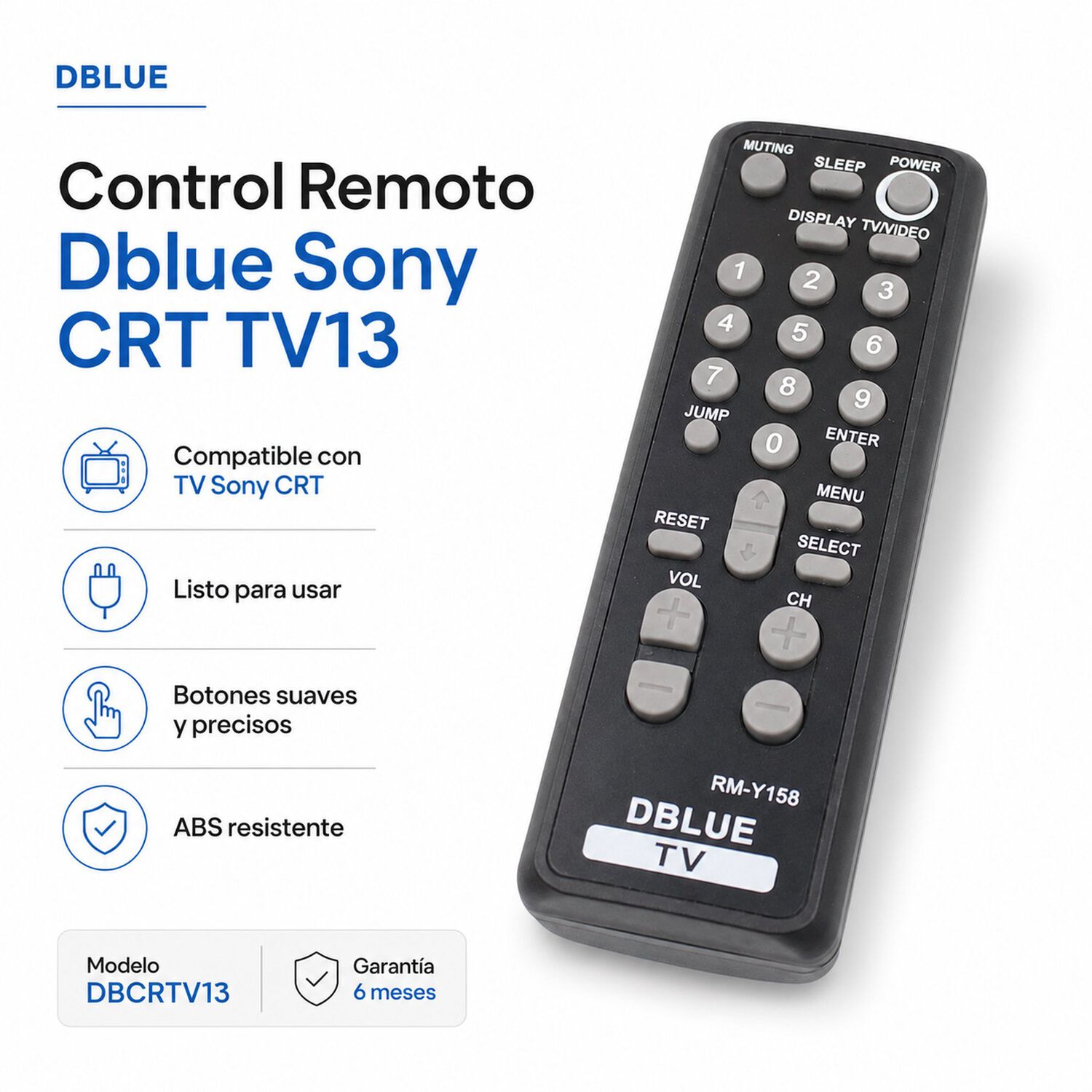 Control Remoto Dblue Para Televisores Sony Crt Antiguas Tv13 image number 3.0