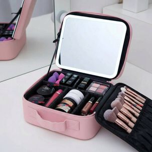 Malet&iacute;n De Maquillaje Con Luz Led Y Espejo Estuche De Maquillaje Organizador