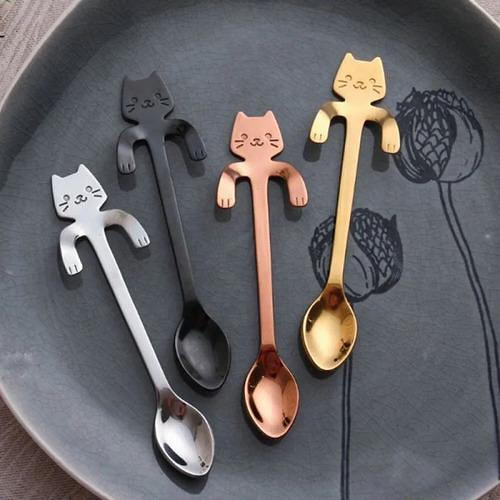 Set Pack 4 Cucharas Gatito Cut Kawaii Nekospoon image number 1.0