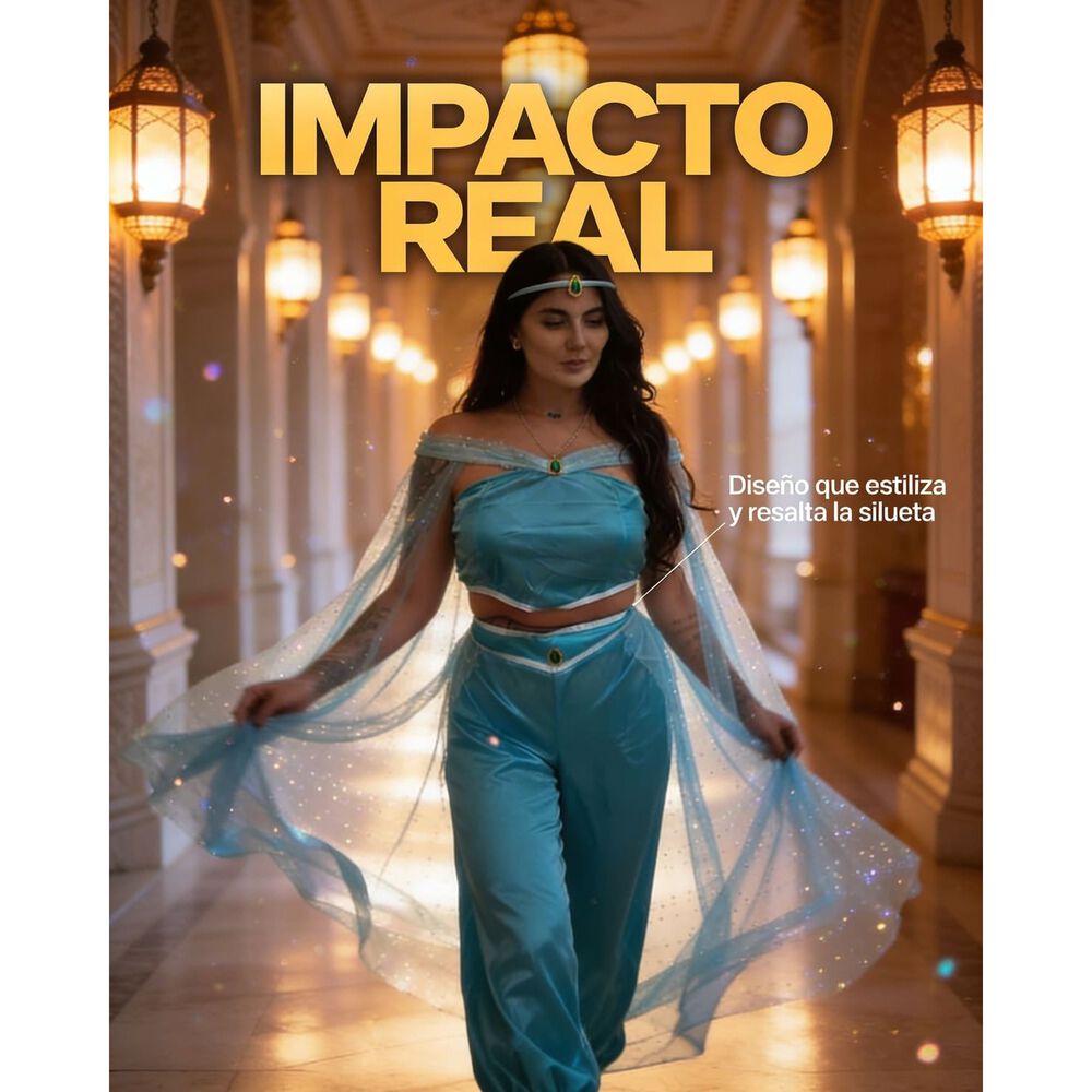 Disfraz Princesa Jasmine Jazmin Aladd&iacute;n Cosplay image number 4.0