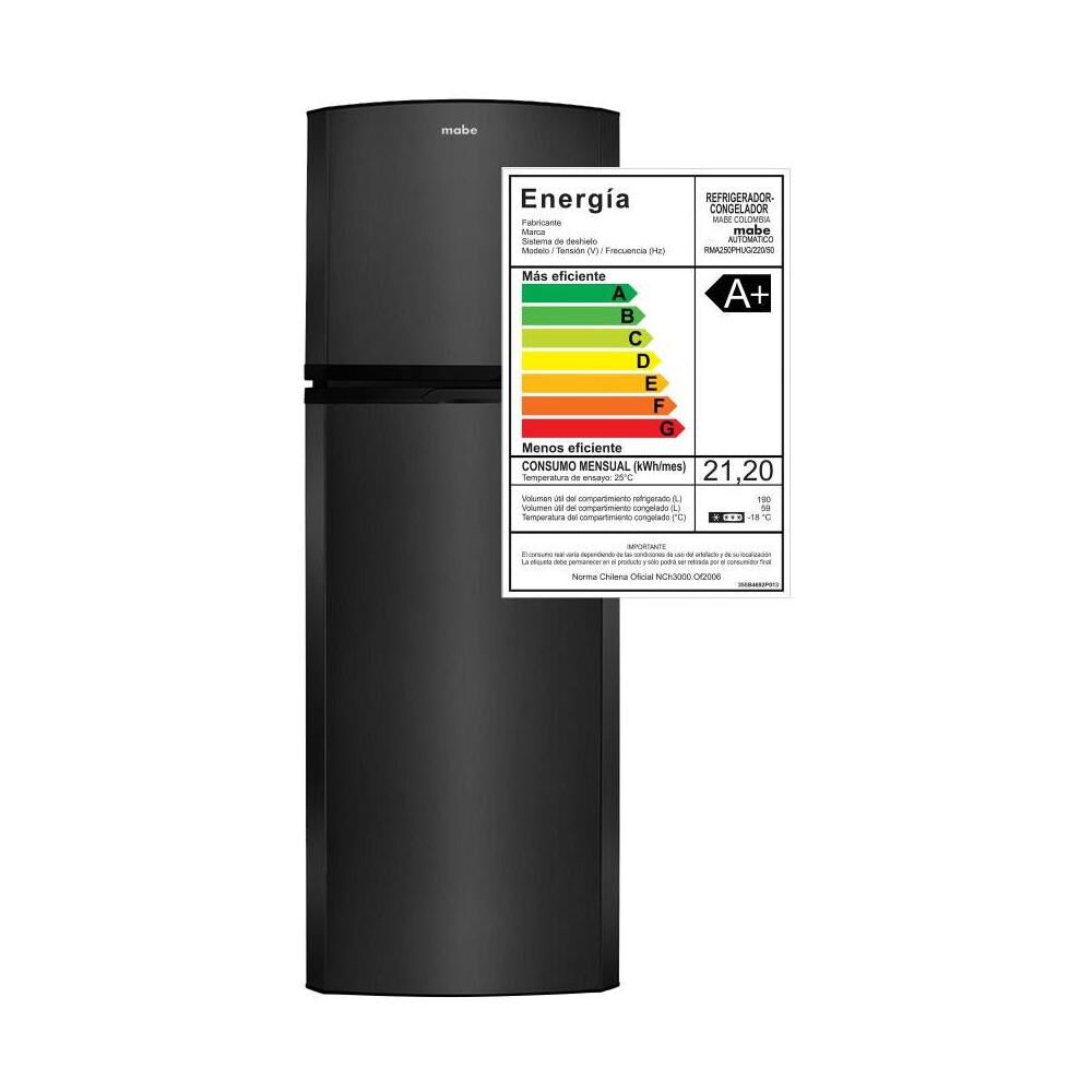 Refrigerador Top Freezer Mabe RMA250PHUG / No Frost / 250 Litros image number 8.0