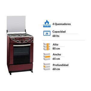 Cocina A Gas Sindelen CH-9600RJ / 4 Quemadores