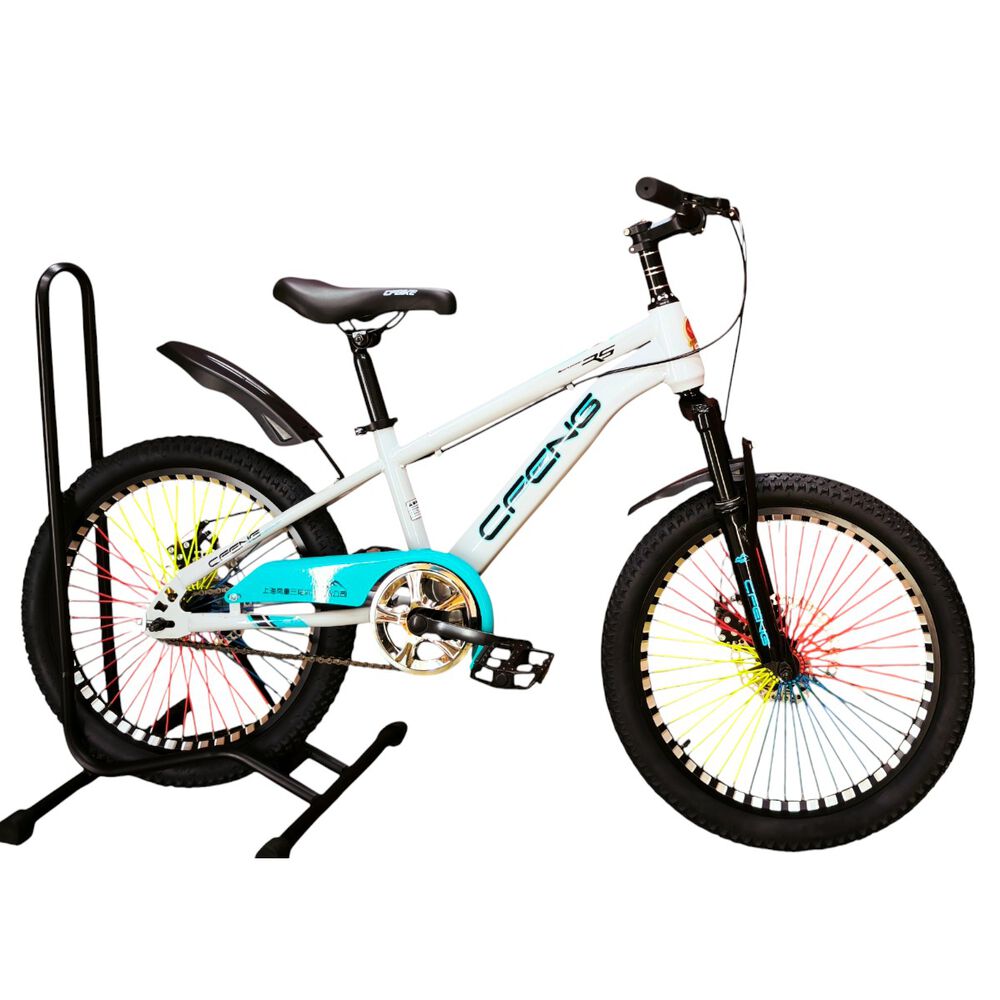 Bicicleta Aro 20 Cfeng Con Freno Disco Blanco Celeste image number 2.0