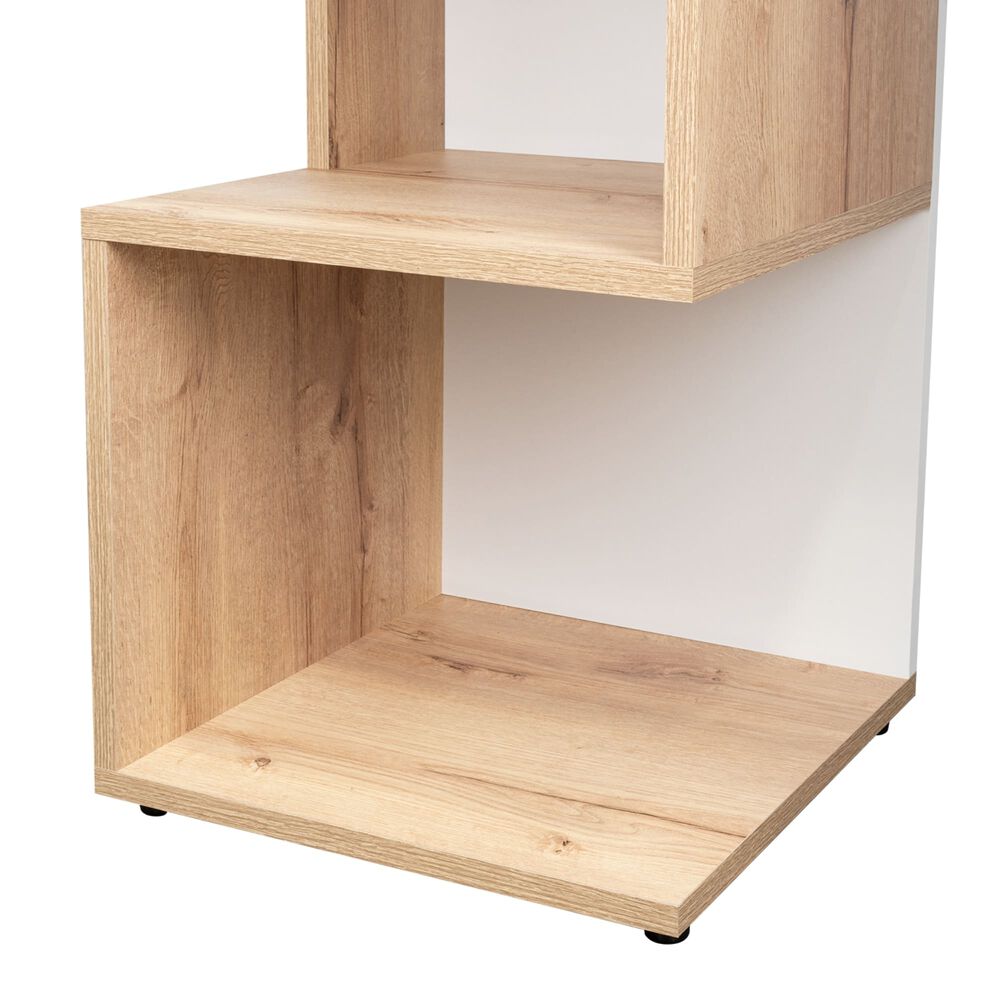 Escritorio Bibloteca 142,6x120x41,8 Cm Caf&eacute; Claro Y Blanco image number 5.0