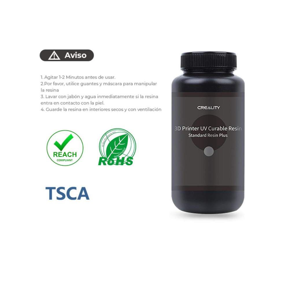 Resina Rojo Transparente Para Impresoras 3d 1000g Creality Plus image number 3.0