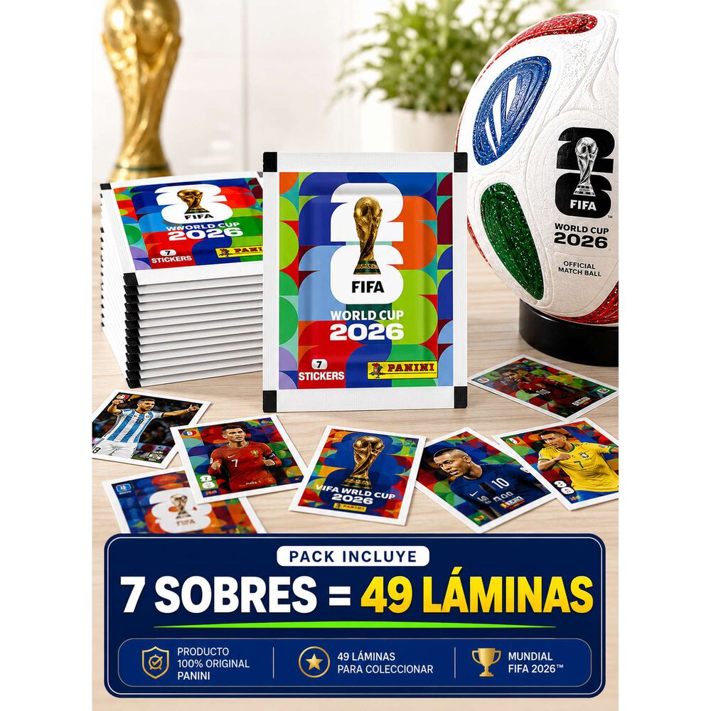 Pack 7 Sobres Panini Mundial 2026 49 L&aacute;minas Originales image number 5.0