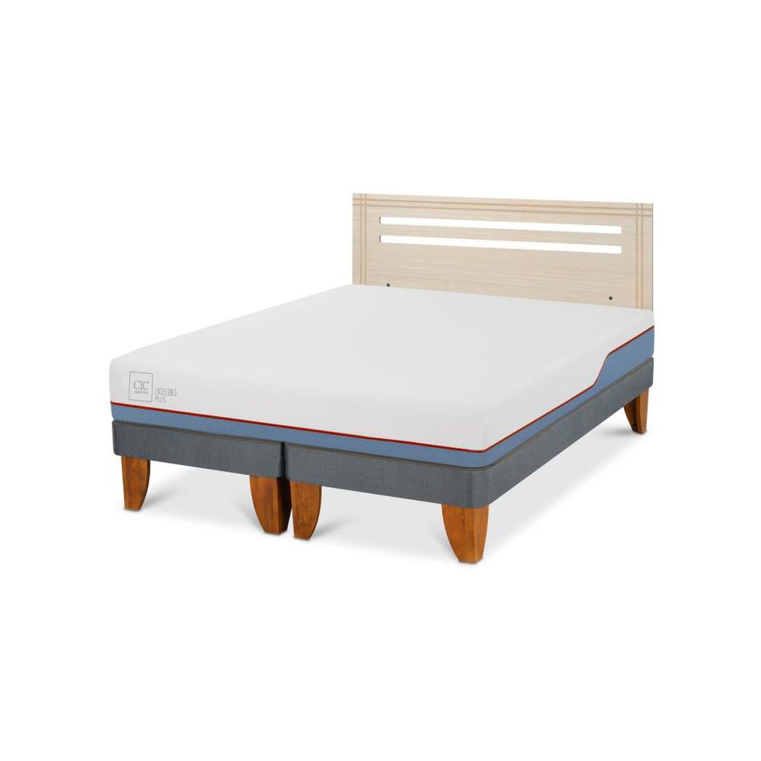 Cama Europea Cic Excellence Plus / 2 Plazas / Base Dividida + Respaldo image number 2.0