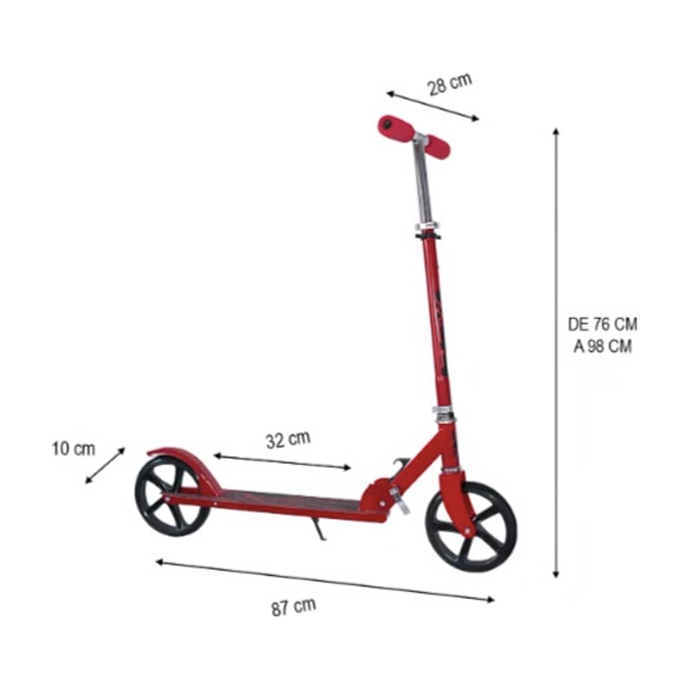 Scooter Monopatin Plegable Metalico 2 Ruedas 200mm image number 2.0