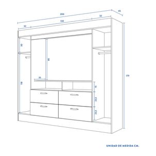 Clóset Cic Baker / 2 Puertas + 4 Cajones