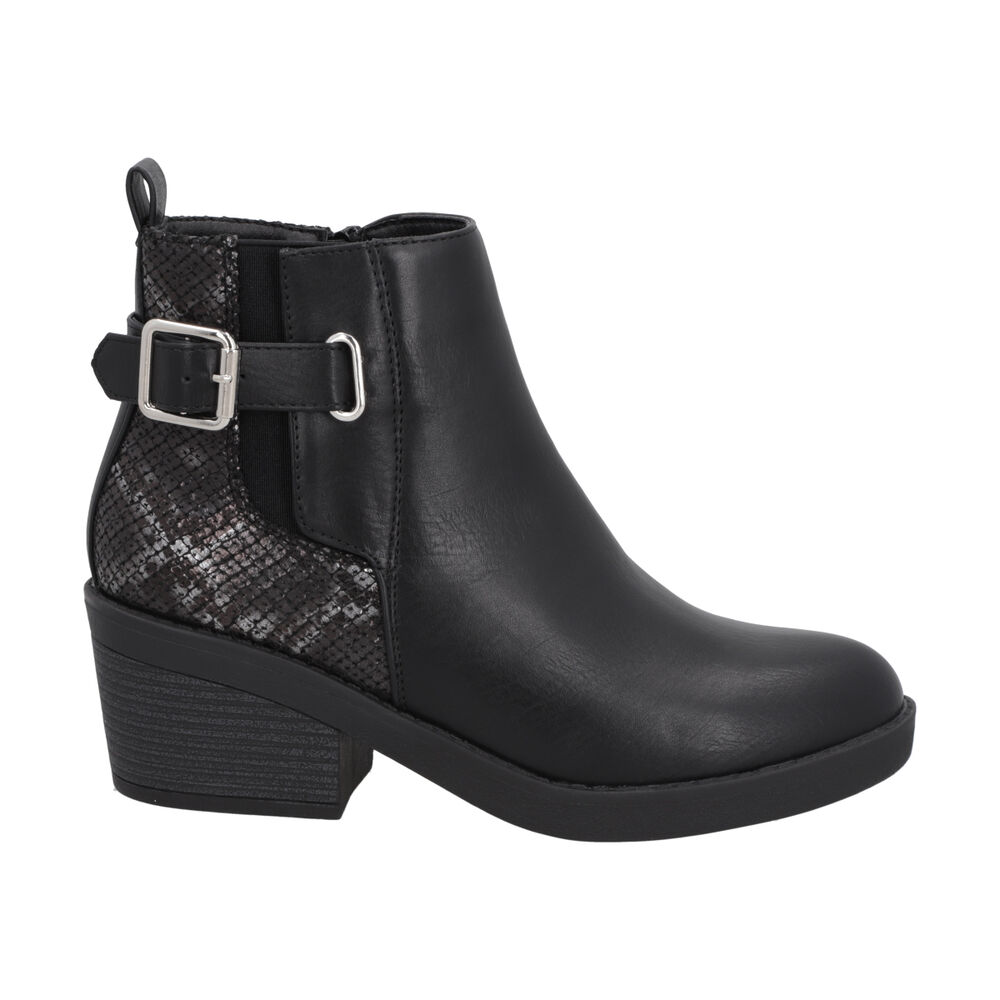 Botin Casual Mujer Negro Taco Medio Harper Police image number 0.0