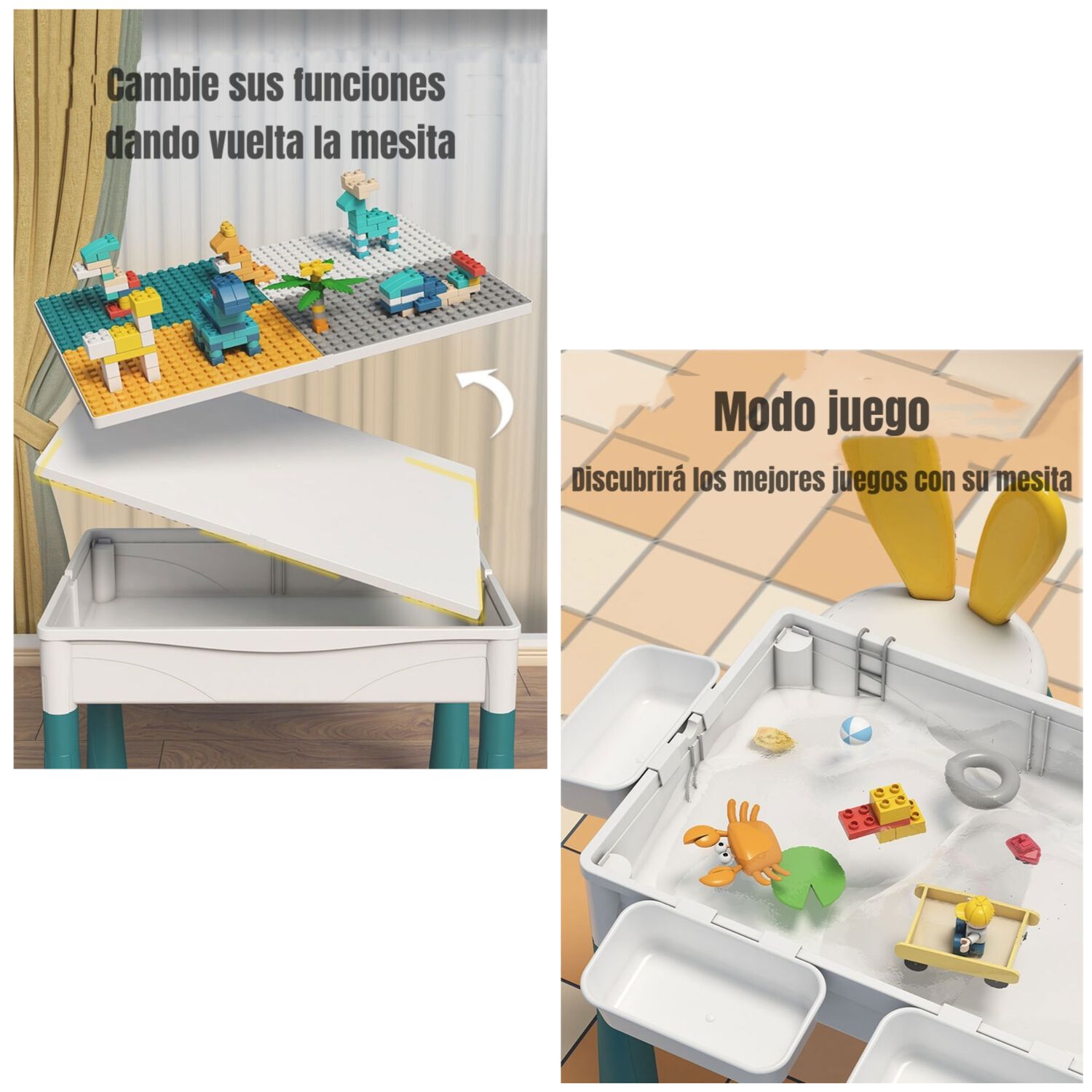 Mesa De Bloques 346 Piezas Y 2 Sillas By Lubabycas image number 4.0
