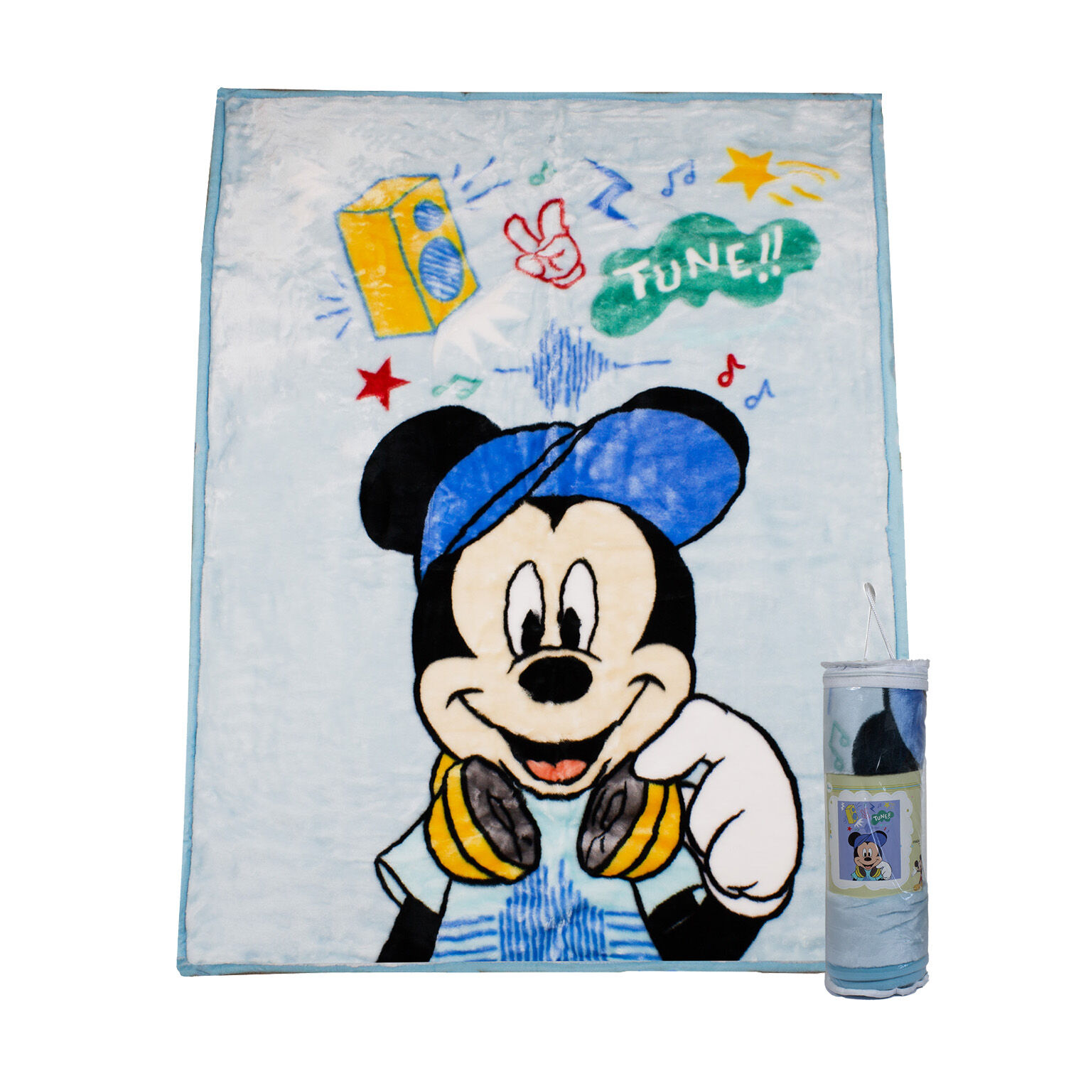 Frazada Ultra Soft Mickey Music 80x110cm Celeste Disney image number 0.0
