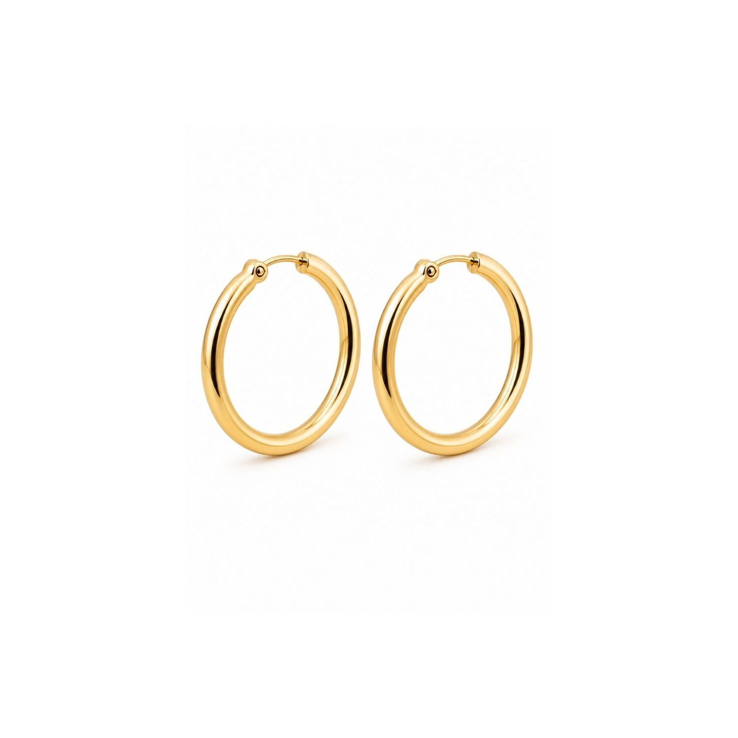 Aros Argolla Tubo 12mm Oro 18k 1.65gr Cl&aacute;sicas Regalo Mujer Dorado image number 1.0