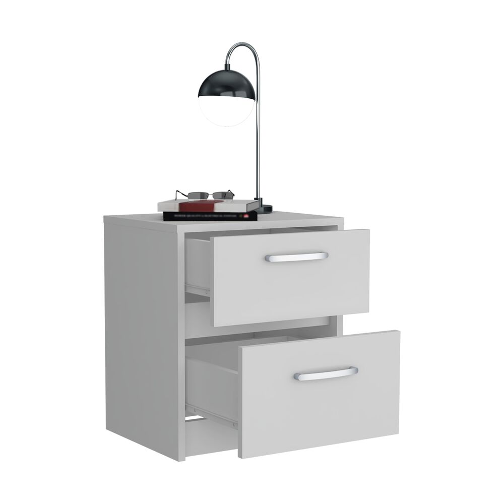 Velador 2 Cajones Fm-022b - Blanco image number 2.0