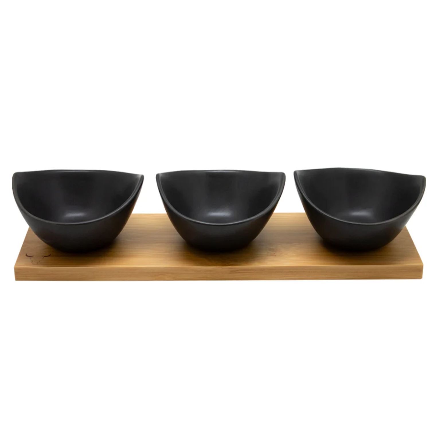 Set Wayu 3 Bowls Ceramica Con Bandeja 30cm Aperitivo Cocina image number 3.0