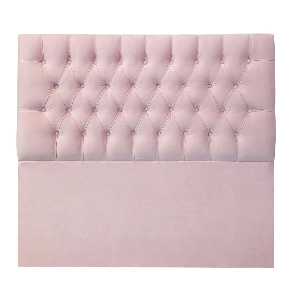 Respaldo De Cama Capitoné Premium Felpa Rosado Claro King image number 2.0