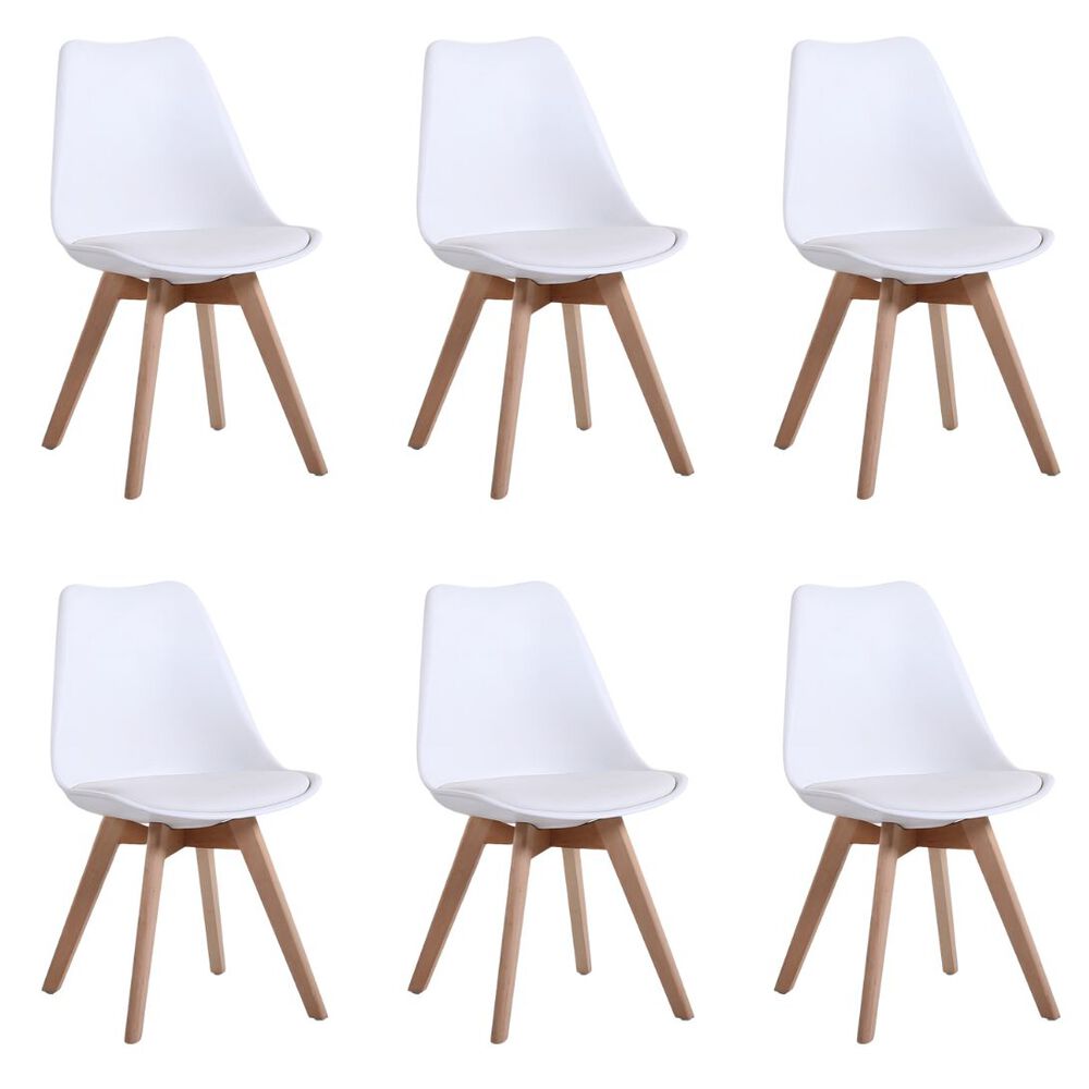 Pack 6 Sillas De Comedor Tulip Blancas image number 0.0