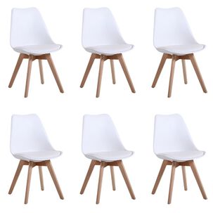 Pack 6 Sillas De Comedor Tulip Blancas