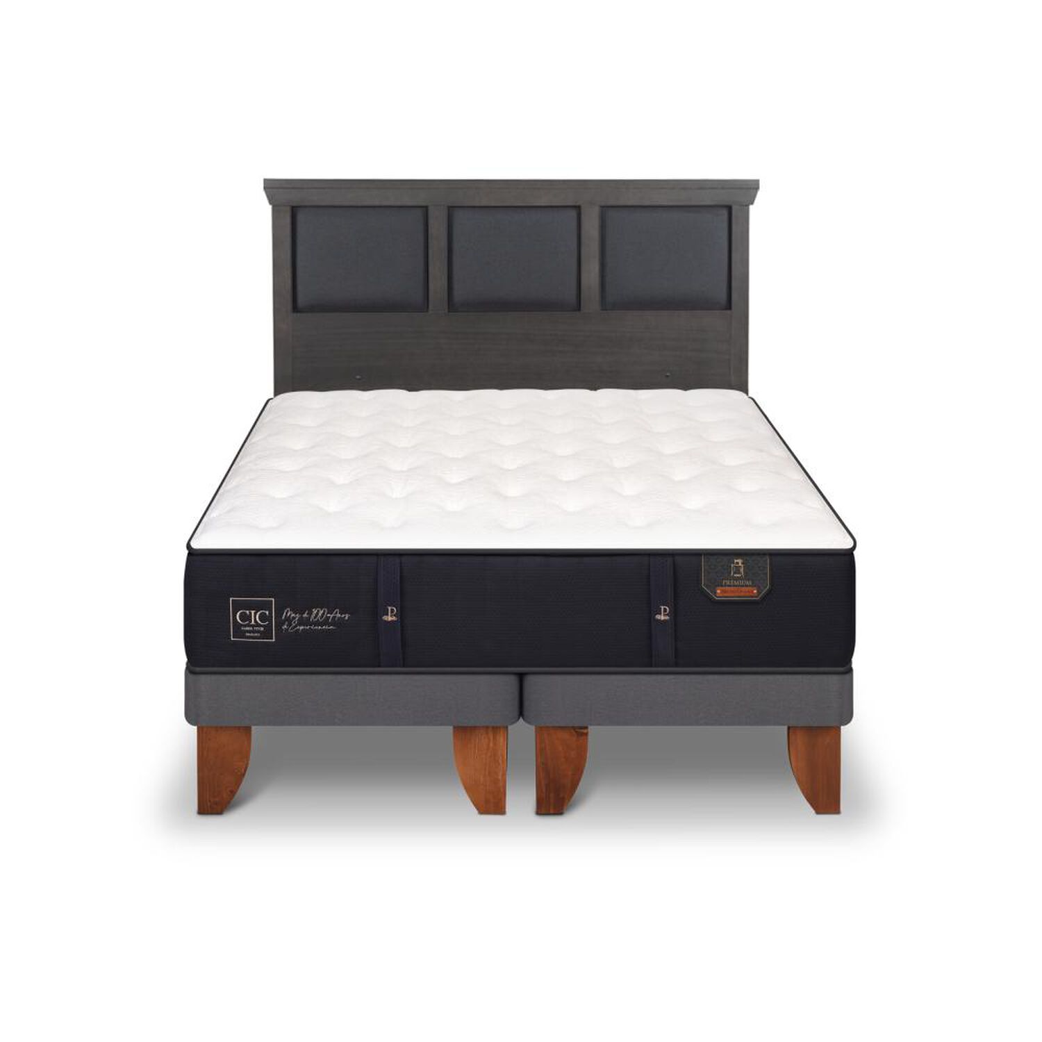 Cama Europea Cic Premium / 2 Plazas / Base Dividida + Respaldo image number 0.0