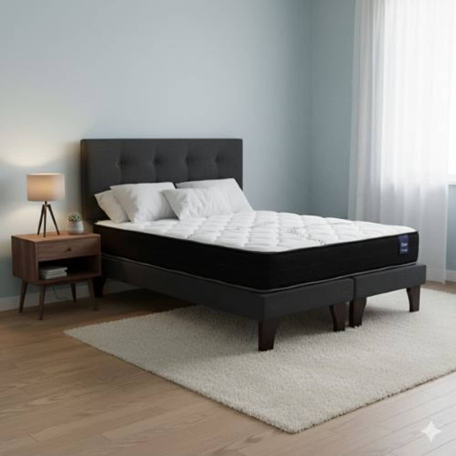 Cama Europea 2 Plazas 190 Respaldo Berna Bajo image number 0.0