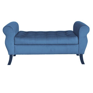 Banqueta Baul Diva Color Azul Petroleo