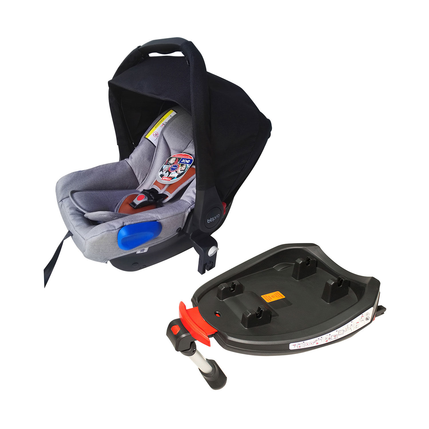 Silla De Auto Zoe Gris Plata - Negro + Base Isofix image number 0.0