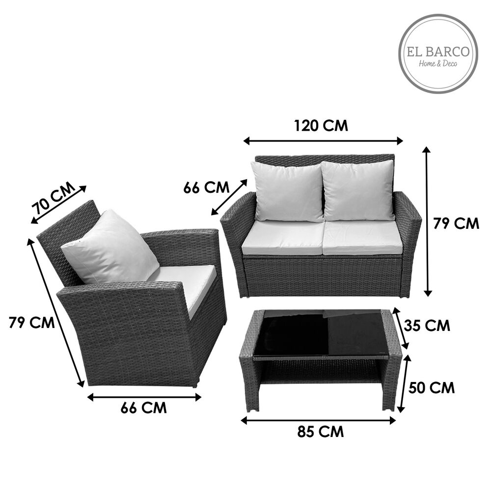 Juego Living Terraza Kanpur Caramelo 4 Personas image number 9.0