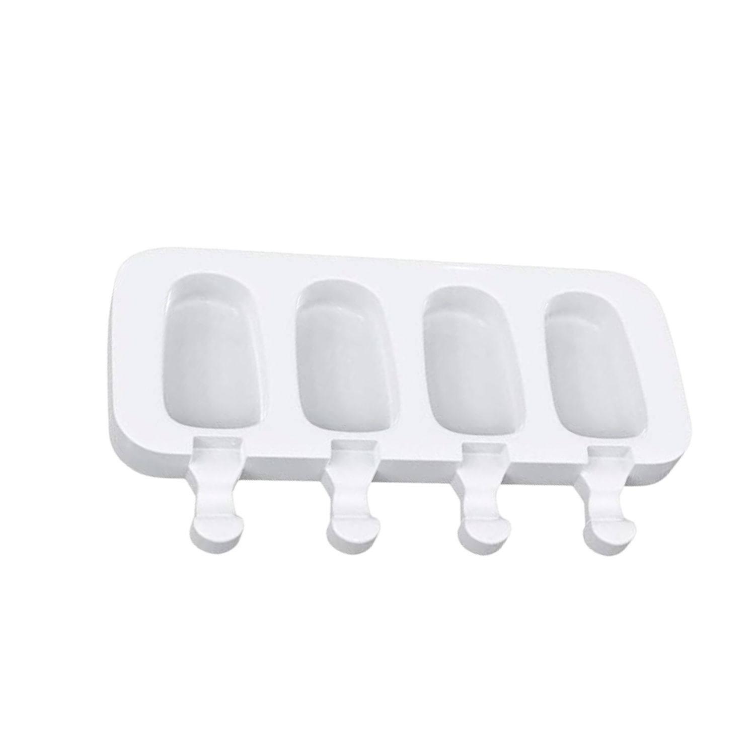 Molde Para Helados 4 Cavidades Forma Paleta Blanco Silicona image number 1.0
