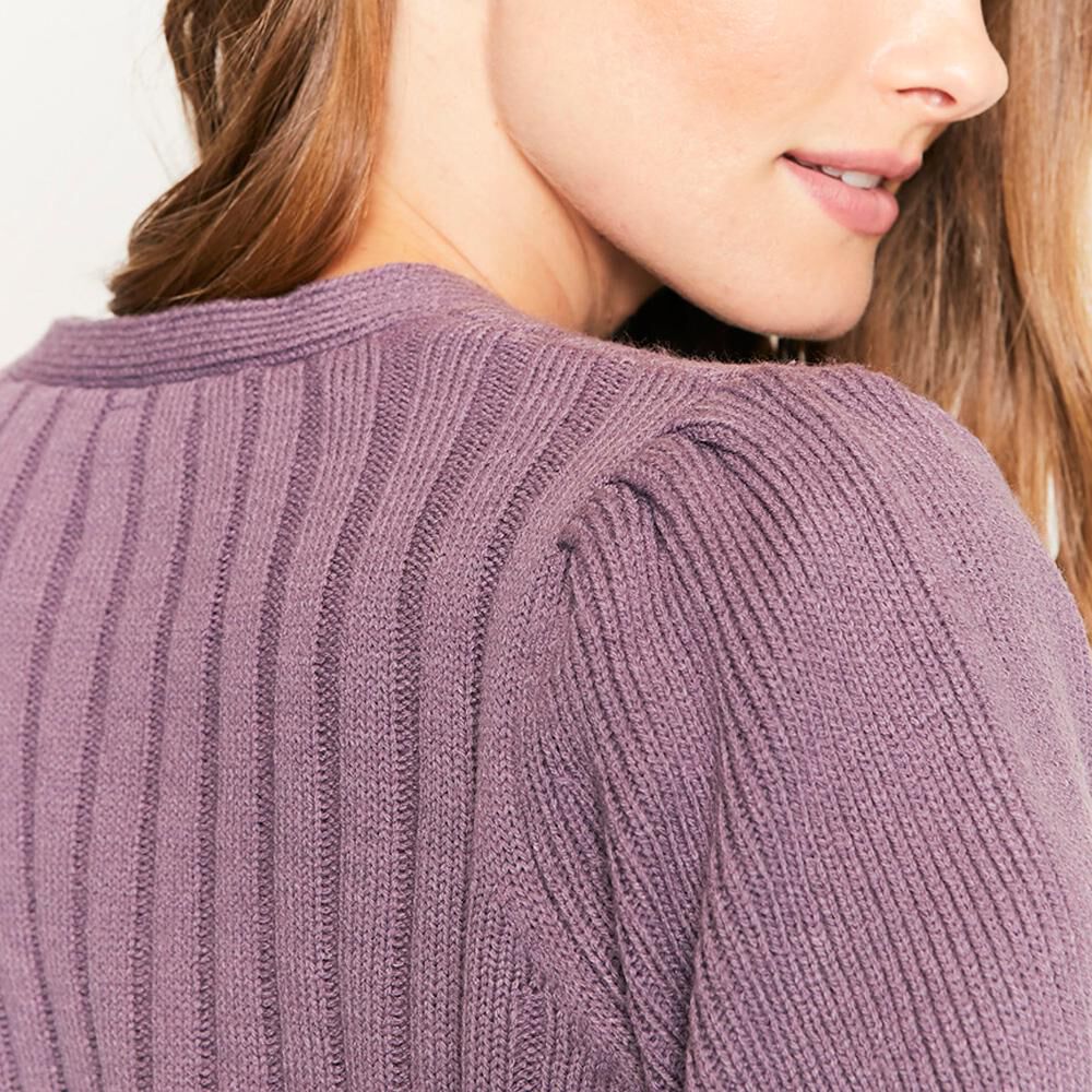 Sweater Cardigan Abotonado Cuello V Mujer Kimera