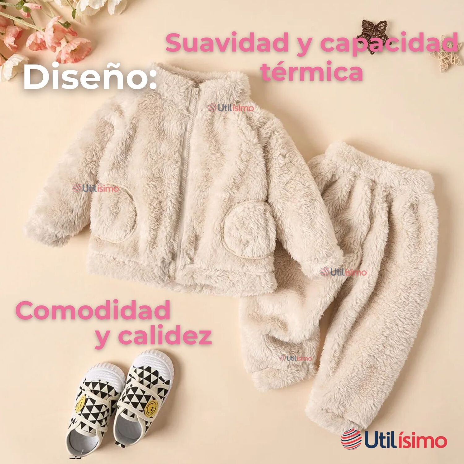 Conjunto Frizado Polar 2 Piezas Ni&ntilde;a Blanco image number 1.0