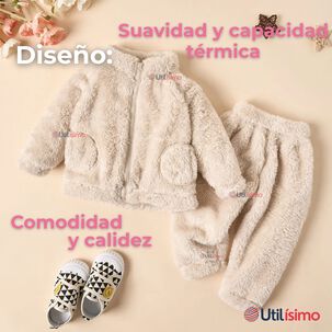 Conjunto Frizado Polar 2 Piezas Ni&ntilde;a Blanco