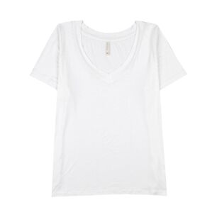 Polera Lisa Con Tajali Al Costado Manga Corta Cuello V Mujer Geeps