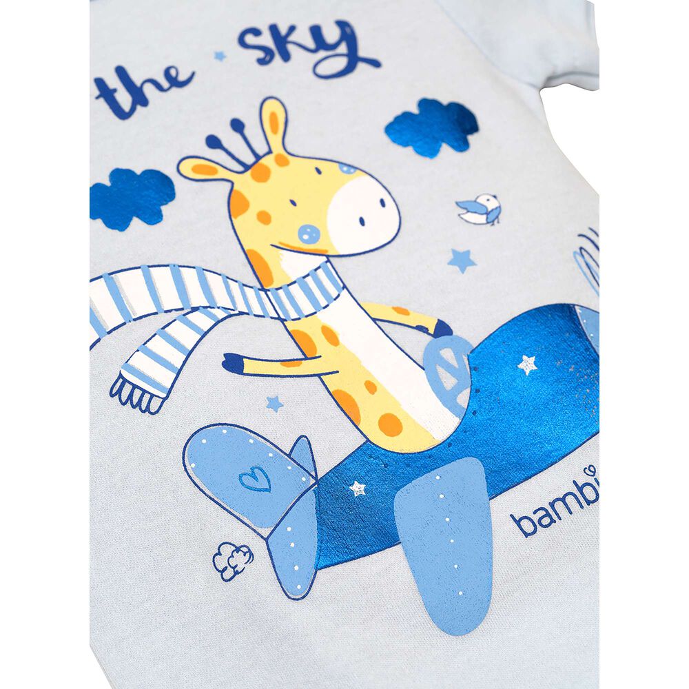 Set 2 Body Manga Corta Celeste Jirafa Ni&ntilde;o 6-9m image number 4.0