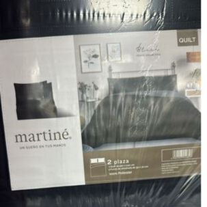 Cubrecama Quilt Reversible 2 Plazas Color Negro Trama Collection