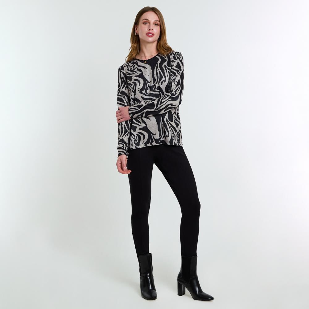 Sweater Estampado Manga Larga Cuello Redondo Mujer Lesage image number 1.0