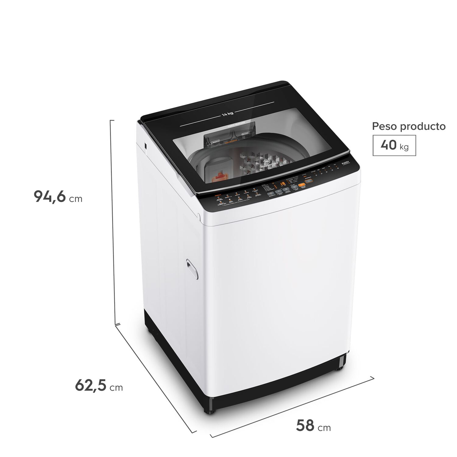 Lavadora Autom&aacute;tica 14kg Carga Superior Mdwmt14w Blanca image number 2.0