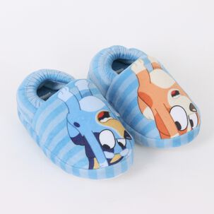 Pantufla Ni&ntilde;o Rayas Saltando Celeste Bingo & Bluey