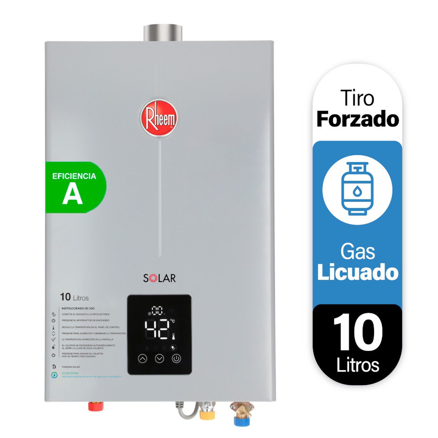 Calefont 10 Litros Gas Licuado Tiro Forzado Rheem image number 1.0