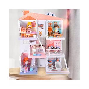 Juguete Casa De Mu&ntilde;ecas Con Figuras Y Muebles Infantil