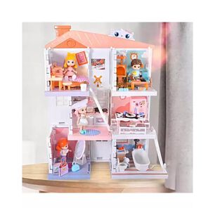 Juguete Casa De Mu&ntilde;ecas Con Figuras Y Muebles Infantil