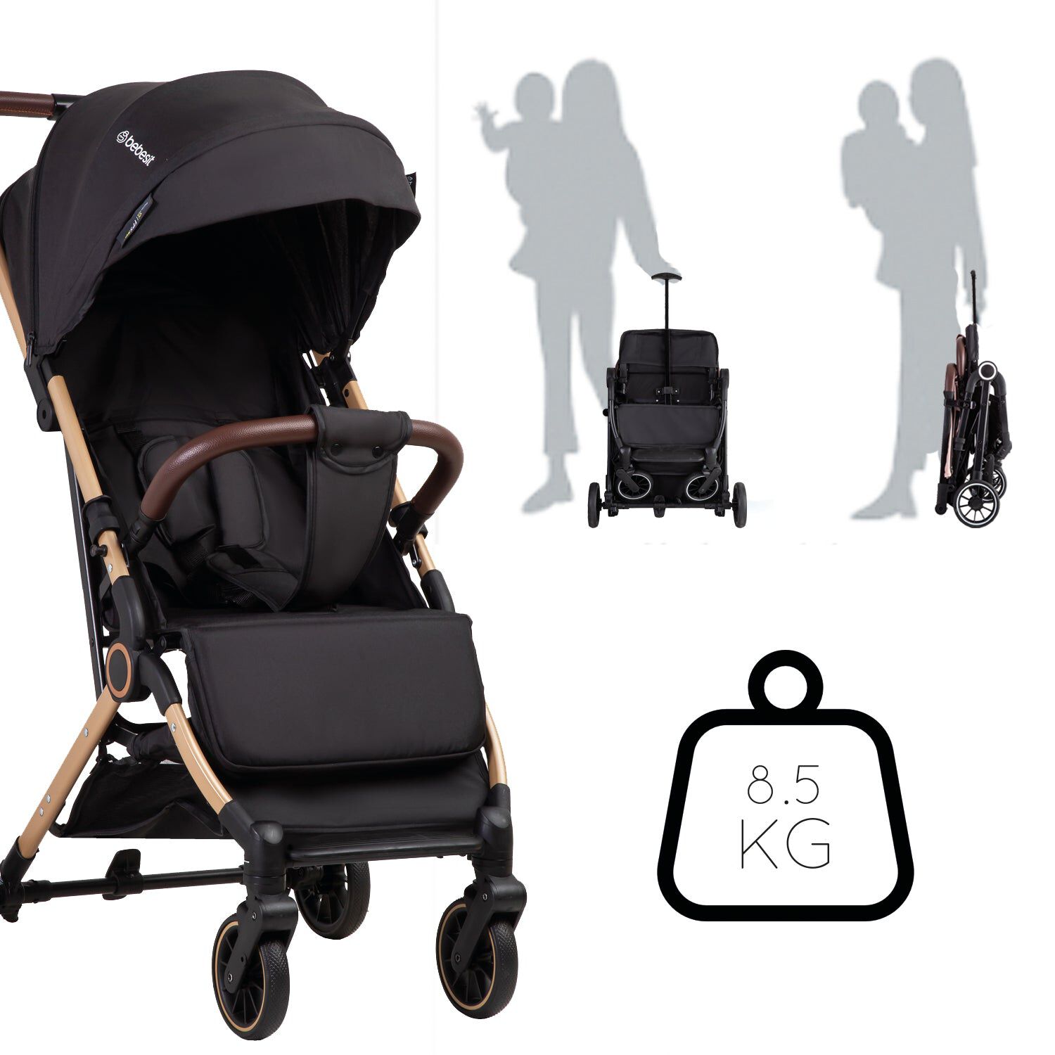 Coche Maleta Compacto Travel System Soho Rosa Bebesit image number 6.0