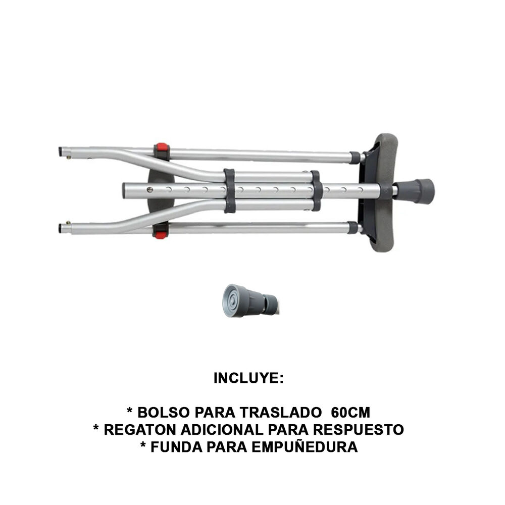 Muletas Ortop&eacute;dicas Plegables Altura Regulable image number 2.0
