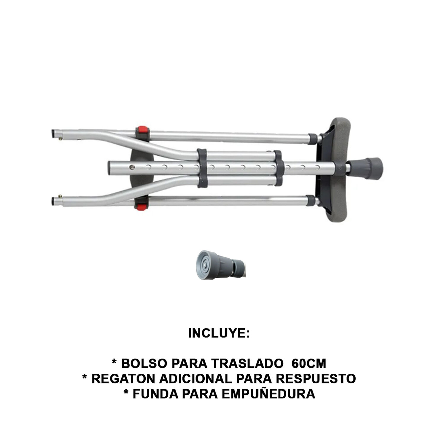 Muletas Ortop&eacute;dicas Plegables Altura Regulable image number 2.0