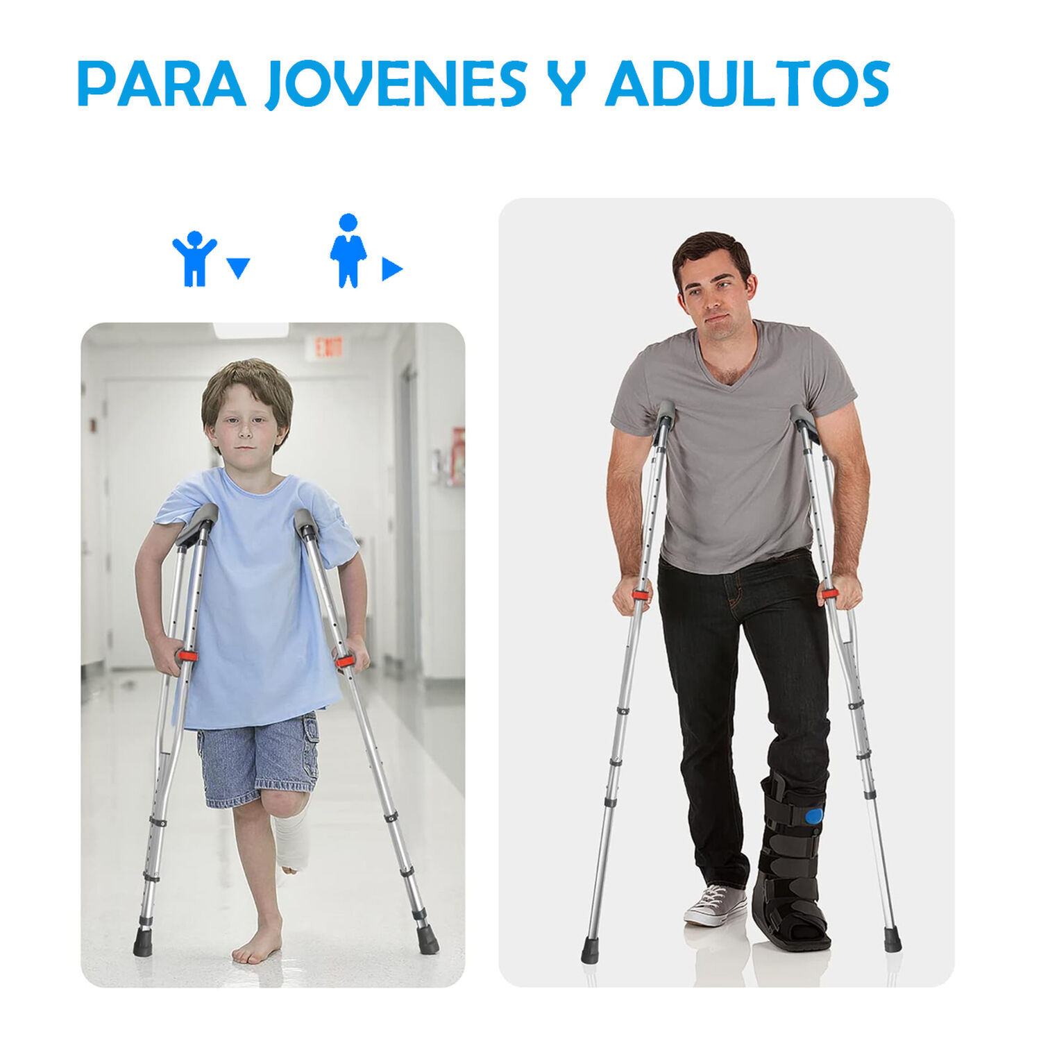 Muletas Ortop&eacute;dicas Plegables Altura Regulable image number 4.0