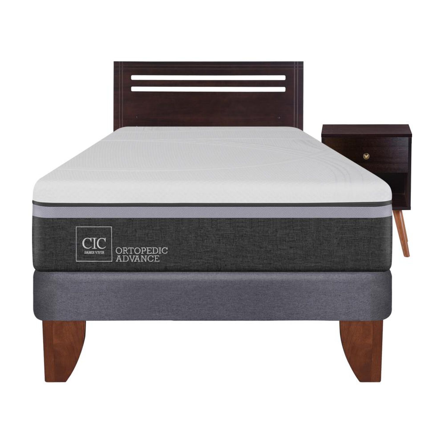 Cama Europea Cic Ortopedic / 1.5 Plazas / Base Normal + Set De Maderas image number 0.0